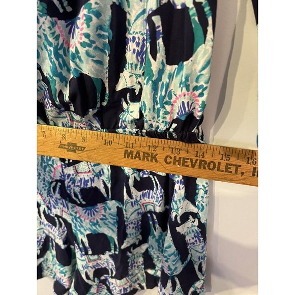 LILY PULITZER Lama Printed Shorts Romper Sz Small Clean Cute 3/4 Sleeve - Picture 11 of 11